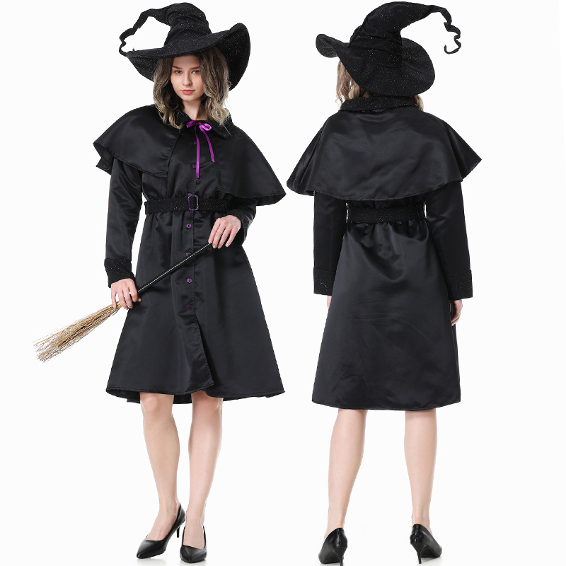 Halloween Witch Costume Gothic Magic Long Dress for Party Stage Performance